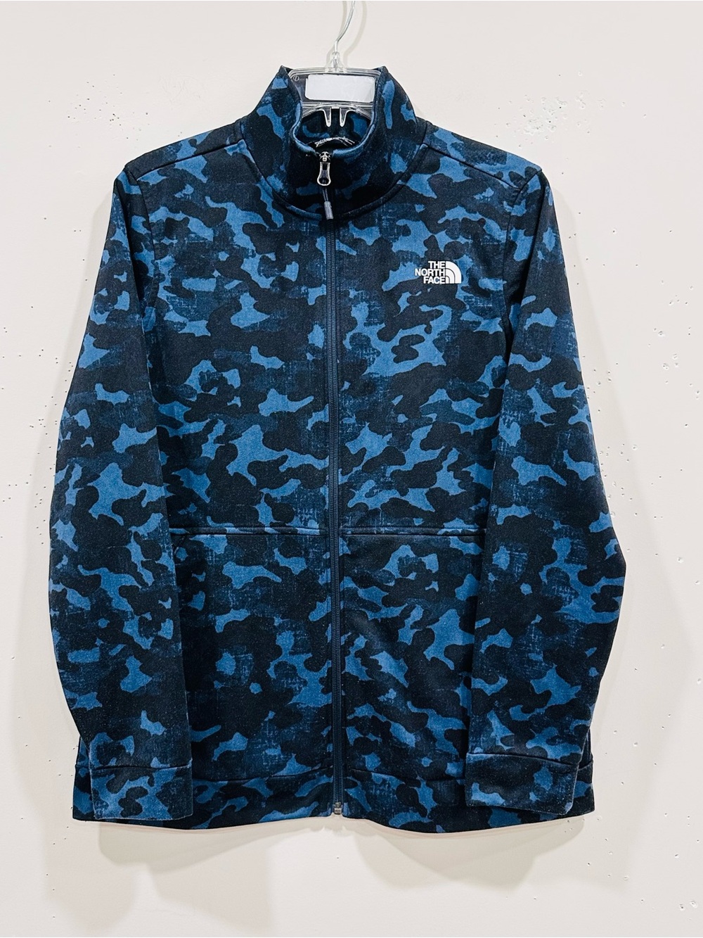 The North Face Women's Full Zip Fleece Jacket Blue Black Camo Size L Jordan
